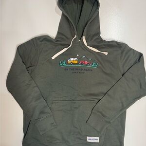 Life Is Good Olive Hoodie with Graphic